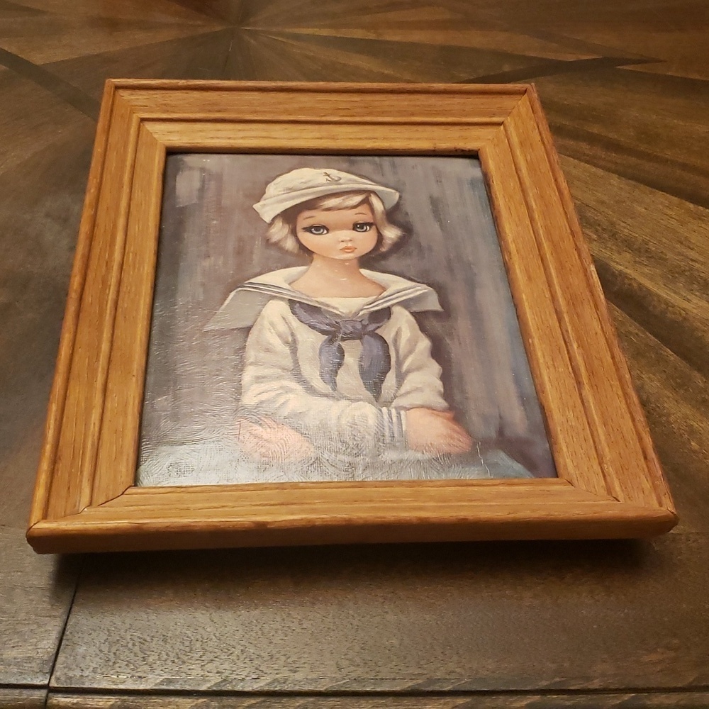 Vintage Sailor Girl Framed Art 8x10 By EDEN - Picture 8 of 9